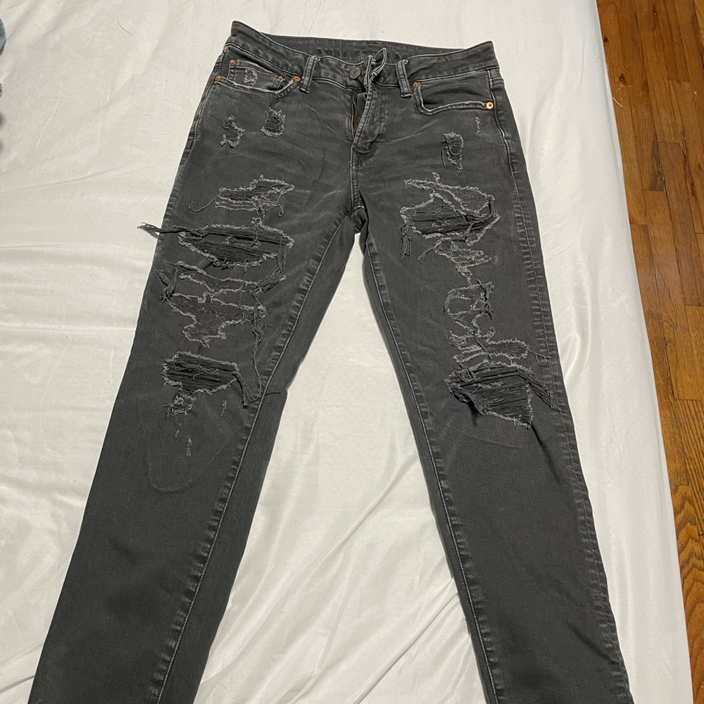 AE Airflex Black Slim Ripped Stretch Jeans Men’s 30 x 30
